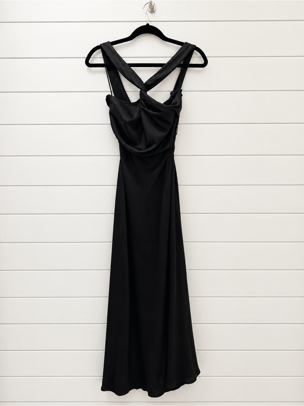 Petal & Pup Black Cross-Front Maxi Dress